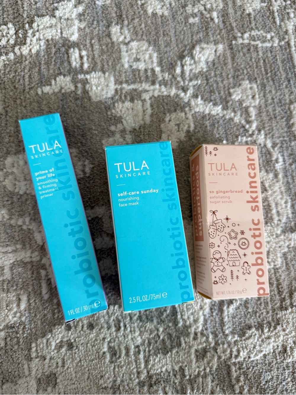 TULA Skincare Bundle: Primer, Face Mask, and Sugar Scrub New in boxes